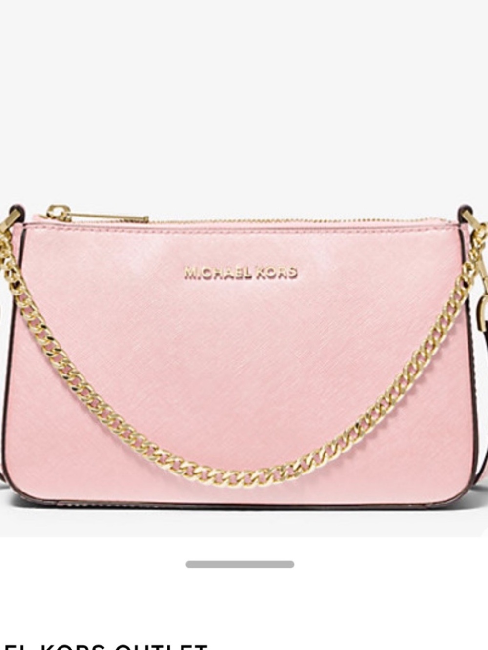 MICHAEL KORS Large Soft Pink Signature MK Logo Crossbody Bag